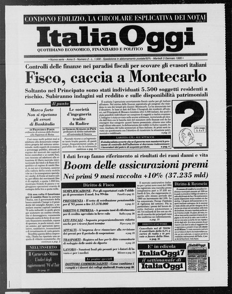 Italia oggi : quotidiano di economia finanza e politica